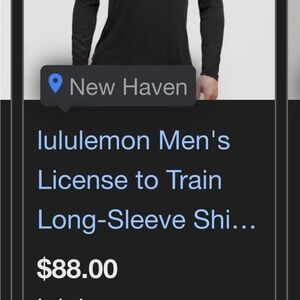 Lululemon Men's Black Long Sleeve Shirt ( Athletic Shirt )